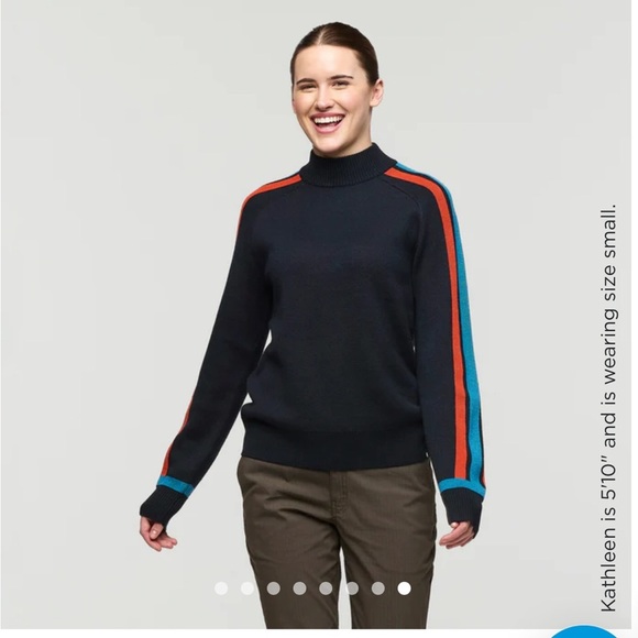 Cotopaxi Women's XL Libre Mock Sweater Carbon Black Grey Blue Merino Wool NWT - Picture 12 of 15